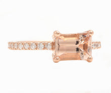 Load image into Gallery viewer, 2.00 Carats Natural Morganite and Diamond 14K Solid Rose Gold Ring
