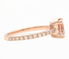 Load image into Gallery viewer, 2.00 Carats Natural Morganite and Diamond 14K Solid Rose Gold Ring