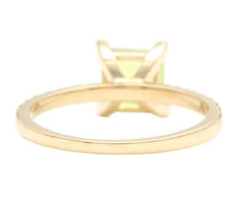Load image into Gallery viewer, 1.60 Carats Natural Peridot and Diamond 14K Solid Yellow Gold Ring