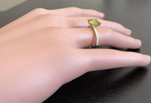 Load image into Gallery viewer, 1.60 Carats Natural Peridot and Diamond 14K Solid Yellow Gold Ring