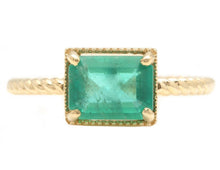 Load image into Gallery viewer, 1.18 Carats Natural Emerald 14K Solid Yellow Gold Ring