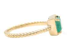Load image into Gallery viewer, 1.18 Carats Natural Emerald 14K Solid Yellow Gold Ring