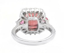 Load image into Gallery viewer, 4.70 Carats Natural Tourmaline and Diamond 14K Solid White Gold Ring
