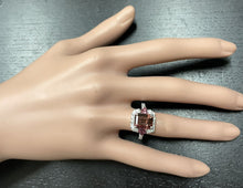 Load image into Gallery viewer, 4.70 Carats Natural Tourmaline and Diamond 14K Solid White Gold Ring