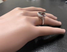 Load image into Gallery viewer, 4.70 Carats Natural Tourmaline and Diamond 14K Solid White Gold Ring