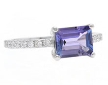 Load image into Gallery viewer, 1.90 Carats Natural Tanzanite and Diamond 14K Solid White Gold Ring