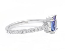 Load image into Gallery viewer, 1.90 Carats Natural Tanzanite and Diamond 14K Solid White Gold Ring