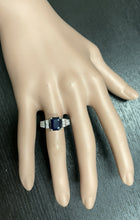 Load image into Gallery viewer, 3.65Ct Natural Blue Sapphire and Natural Diamond 14K Solid White Gold Ring