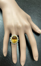Load image into Gallery viewer, 9.75Ct Natural Citrine and Diamond 14K Solid Yellow Gold Ring