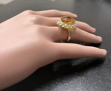 Load image into Gallery viewer, 9.75Ct Natural Citrine and Diamond 14K Solid Yellow Gold Ring