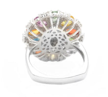 Load image into Gallery viewer, 5.00 Carats Natural Multi-Color Sapphire and Diamond 14K Solid White Gold Ring
