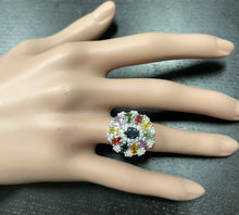 Load image into Gallery viewer, 5.00 Carats Natural Multi-Color Sapphire and Diamond 14K Solid White Gold Ring