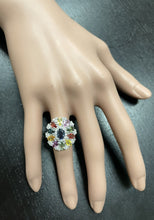 Load image into Gallery viewer, 5.00 Carats Natural Multi-Color Sapphire and Diamond 14K Solid White Gold Ring