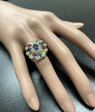 Load image into Gallery viewer, 5.00 Carats Natural Multi-Color Sapphire and Diamond 14K Solid White Gold Ring