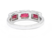 Load image into Gallery viewer, 1.22 Carats Natural Ruby and Diamond 14K Solid White Gold Ring