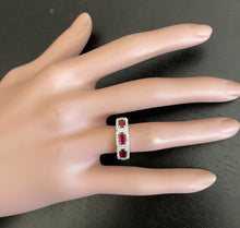 Load image into Gallery viewer, 1.22 Carats Natural Ruby and Diamond 14K Solid White Gold Ring