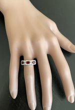 Load image into Gallery viewer, 1.22 Carats Natural Ruby and Diamond 14K Solid White Gold Ring