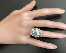 Load image into Gallery viewer, 1.75Ct Natural Aquamarine and Diamond 14K Solid White Gold Ring