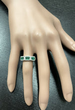 Load image into Gallery viewer, 1.20 Carats Natural Emerald and Diamond 14K Solid White Gold Ring