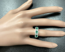 Load image into Gallery viewer, 1.20 Carats Natural Emerald and Diamond 14K Solid White Gold Ring