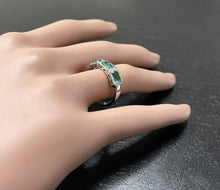 Load image into Gallery viewer, 1.20 Carats Natural Emerald and Diamond 14K Solid White Gold Ring