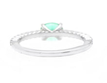 Load image into Gallery viewer, 0.70 Carats Natural Emerald and Diamond 14K Solid White Gold Ring
