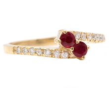 Load image into Gallery viewer, Splendid Natural Ruby and Diamond 14K Solid Yellow Gold Ring