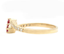Load image into Gallery viewer, Splendid Natural Ruby and Diamond 14K Solid Yellow Gold Ring