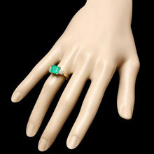 Load image into Gallery viewer, 2.40 Carats Natural Emerald and Diamond 14K Solid Yellow Gold Ring