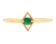 Load image into Gallery viewer, Cute Natural Emerald 14K Solid Yellow Gold Ring