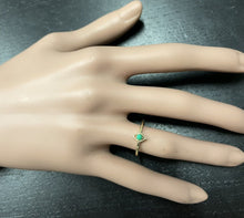 Load image into Gallery viewer, Cute Natural Emerald 14K Solid Yellow Gold Ring