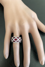 Load image into Gallery viewer, 3.26 Carats Natural African Ruby and Diamond 18K Solid White Gold Ring