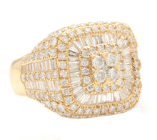 Load image into Gallery viewer, 3.69Ct Natural Diamond 14K Solid Yellow Gold Men's Ring