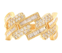 Load image into Gallery viewer, 1.15Ct Natural Diamond 10K Solid Yellow Gold Unisex Ring
