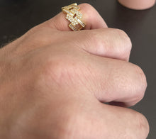 Load image into Gallery viewer, 1.15Ct Natural Diamond 10K Solid Yellow Gold Unisex Ring