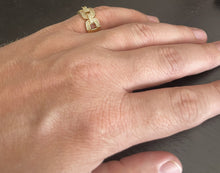 Load image into Gallery viewer, 0.70Ct Natural Diamond 10K Solid Yellow Gold Men's Ring