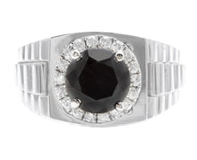 Load image into Gallery viewer, 3.35Ct Natural Black &amp; White Diamond Men's Ring in 14K Solid White Gold