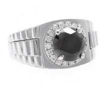 Load image into Gallery viewer, 3.35Ct Natural Black &amp; White Diamond Men's Ring in 14K Solid White Gold