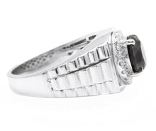 Load image into Gallery viewer, 3.35Ct Natural Black &amp; White Diamond Men's Ring in 14K Solid White Gold