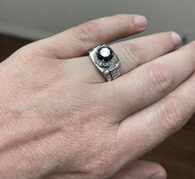 Load image into Gallery viewer, 3.35Ct Natural Black &amp; White Diamond Men's Ring in 14K Solid White Gold