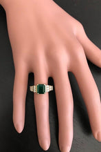 Load image into Gallery viewer, 2.05 Carats Natural Emerald and Diamond 14K Solid Yellow Gold Ring