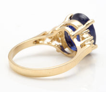 Load image into Gallery viewer, 4.45 Ct Exquisite Natural Blue Sapphire and Diamond 14K Solid Yellow Gold Ring