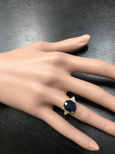 Load image into Gallery viewer, 4.45 Ct Exquisite Natural Blue Sapphire and Diamond 14K Solid Yellow Gold Ring