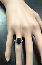 Load image into Gallery viewer, 4.45 Ct Exquisite Natural Blue Sapphire and Diamond 14K Solid Yellow Gold Ring