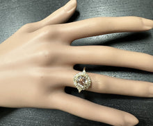 Load image into Gallery viewer, 2.50 Carats Impressive Natural Morganite and Diamond 14K Solid Yellow Gold Ring
