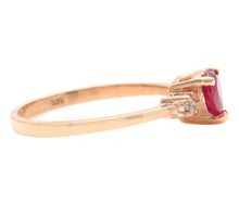 Load image into Gallery viewer, Natural Burma Ruby and Diamond 14K Solid Rose Gold Heart Ring