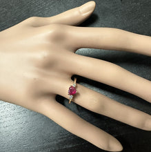 Load image into Gallery viewer, Natural Burma Ruby and Diamond 14K Solid Rose Gold Heart Ring