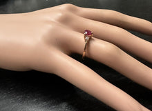 Load image into Gallery viewer, Natural Burma Ruby and Diamond 14K Solid Rose Gold Heart Ring