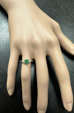 Load image into Gallery viewer, Stunning Natural Emerald and Diamond 14K Solid Yellow Gold Ring
