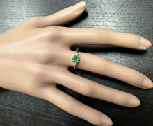 Load image into Gallery viewer, Stunning Natural Emerald and Diamond 14K Solid Yellow Gold Ring